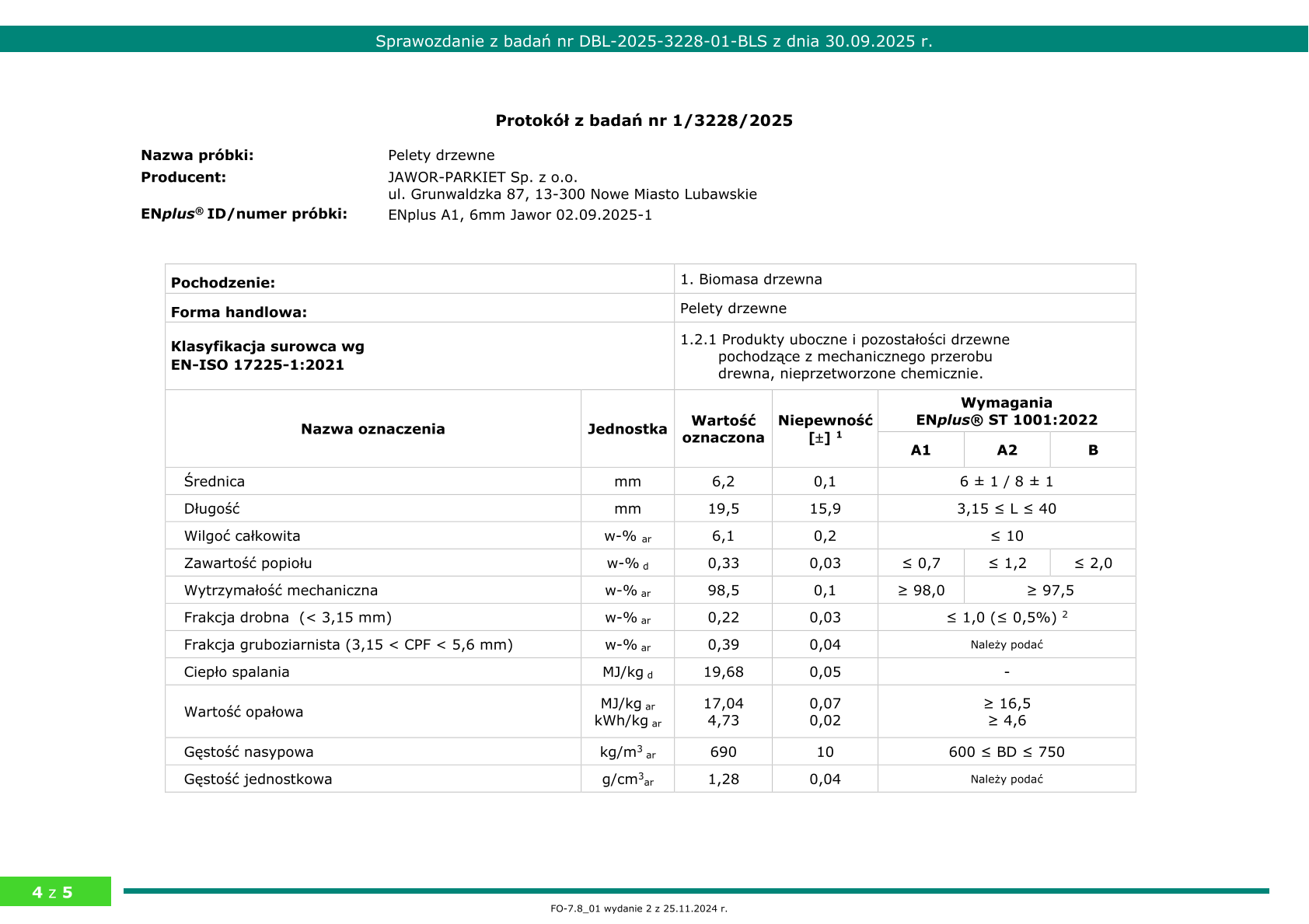 Badania pellet dębowy Premium Pellets 6mm